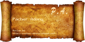 Pacher Adony névjegykártya